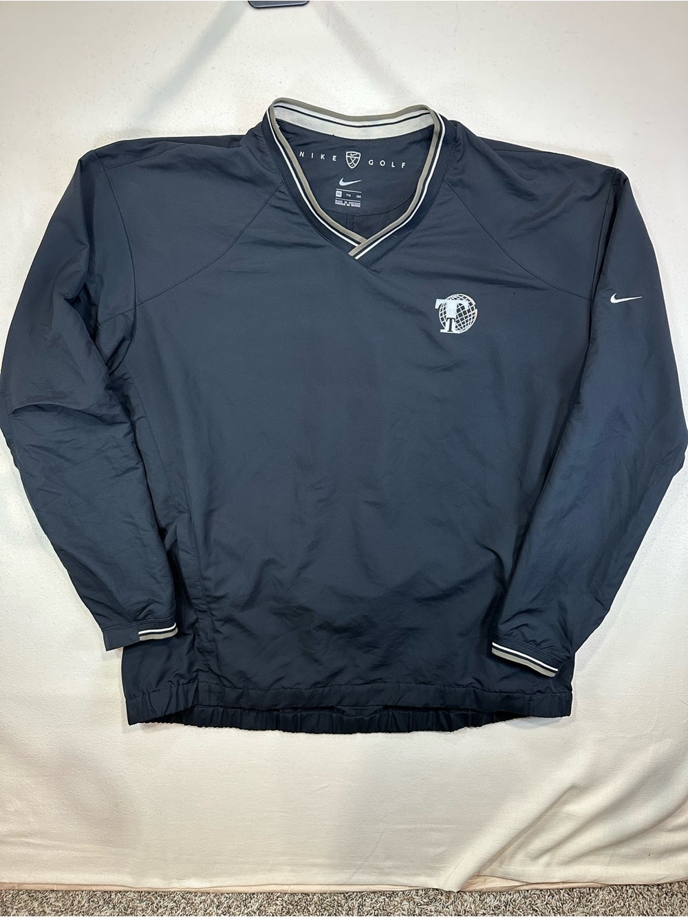 Vintage Nike Golf V-Neck Pullover Windshirt Jacket Navy Blue Men's Size XXL